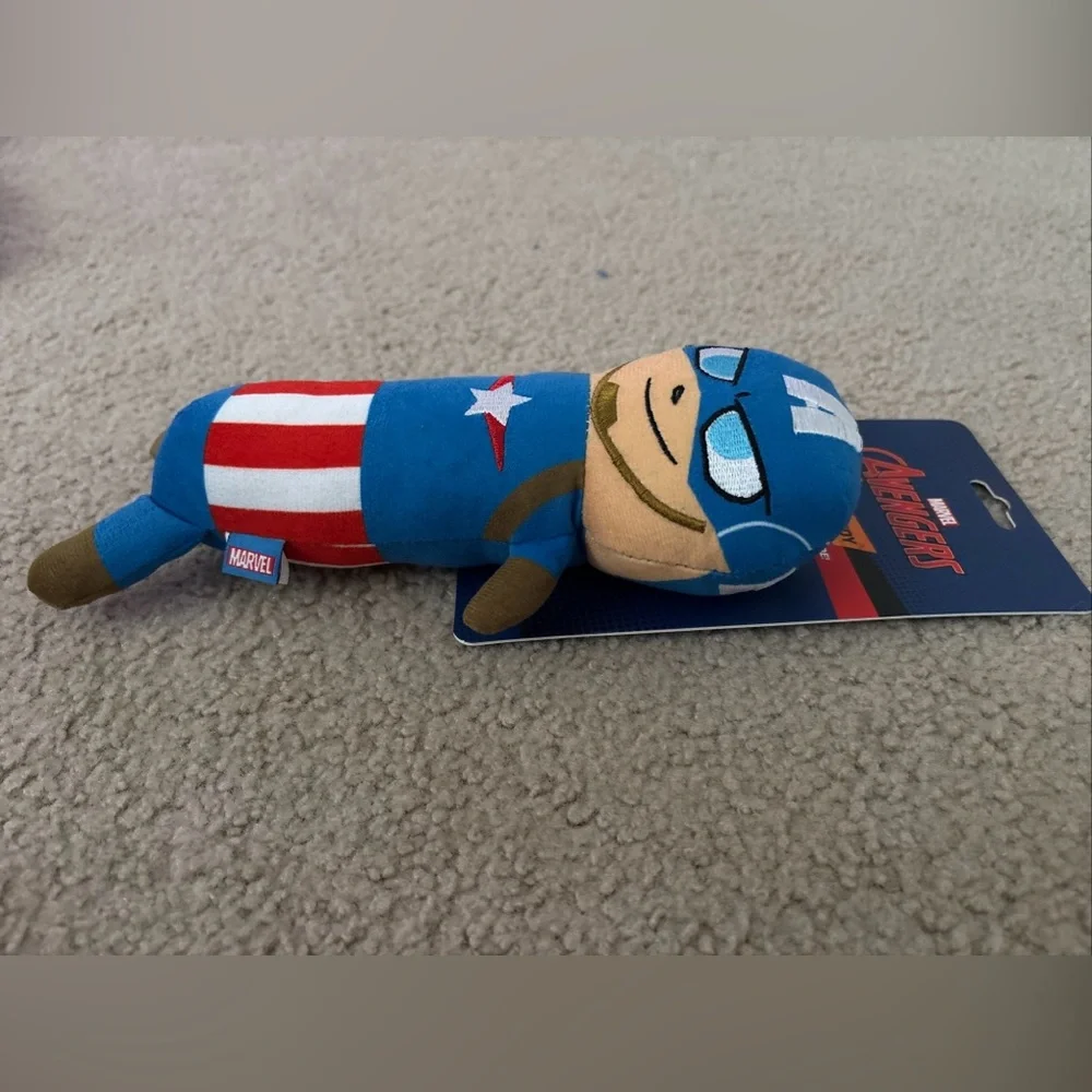 New Marvel Captain America Plush Dog Clinker & Squeaker Dog Toy approx 8״